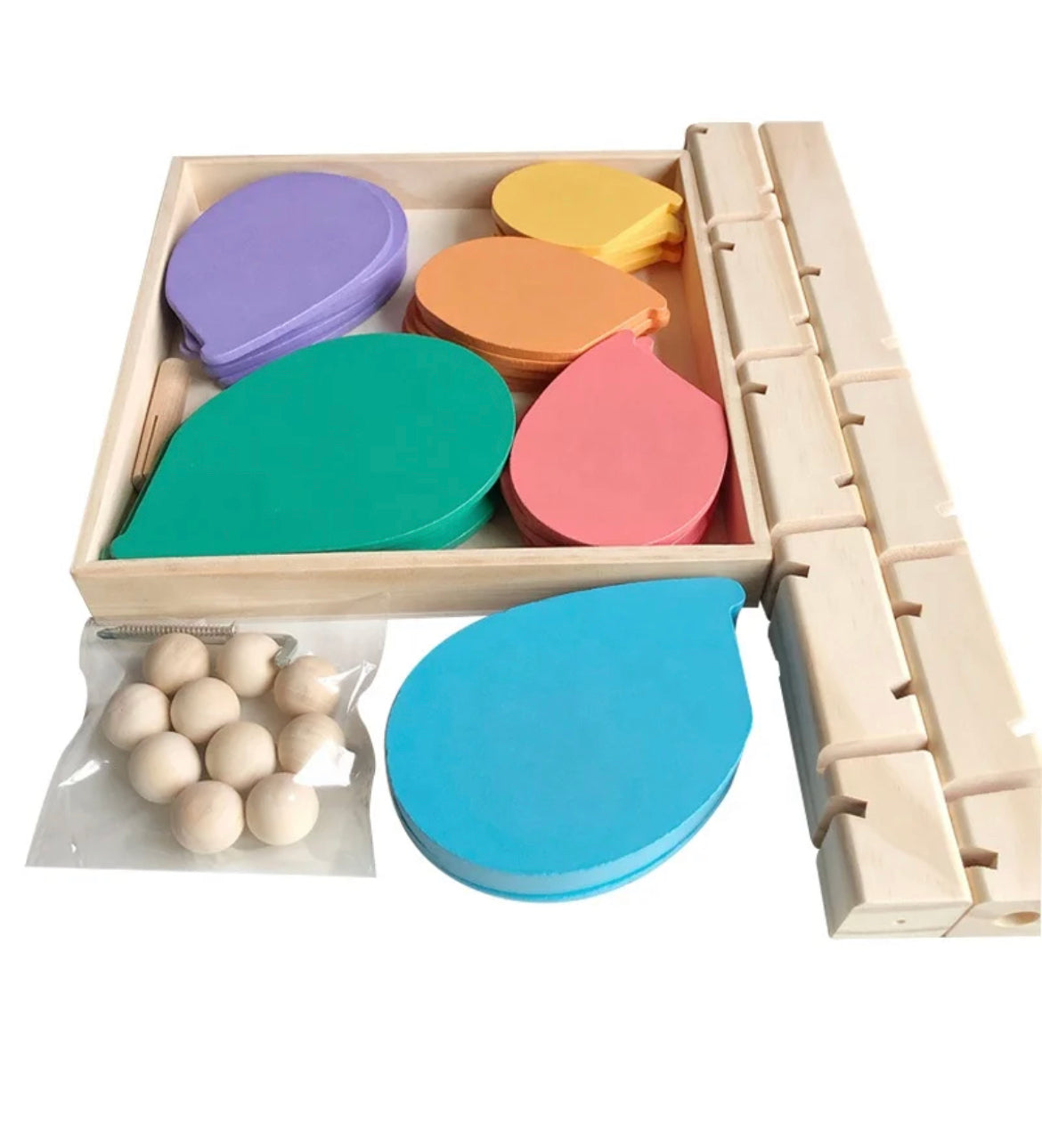 Large Wooden Marble Run Tree in Macaron Colours