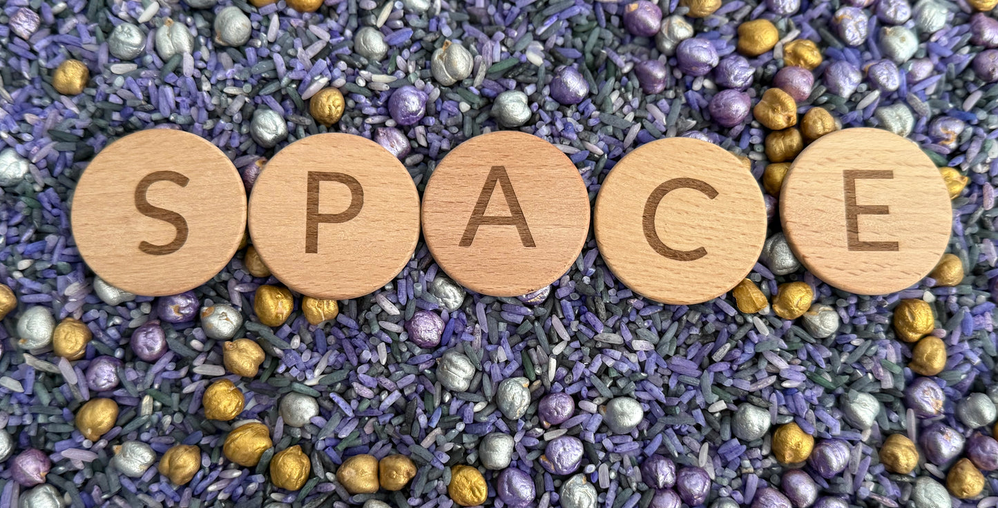 Space-Themed Wooden Sensory Play Props
