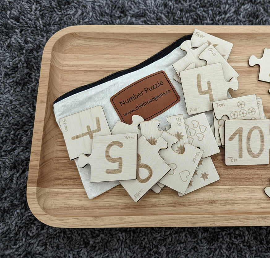 Montessori Wooden Number Matching Puzzle Game for Preschoolers