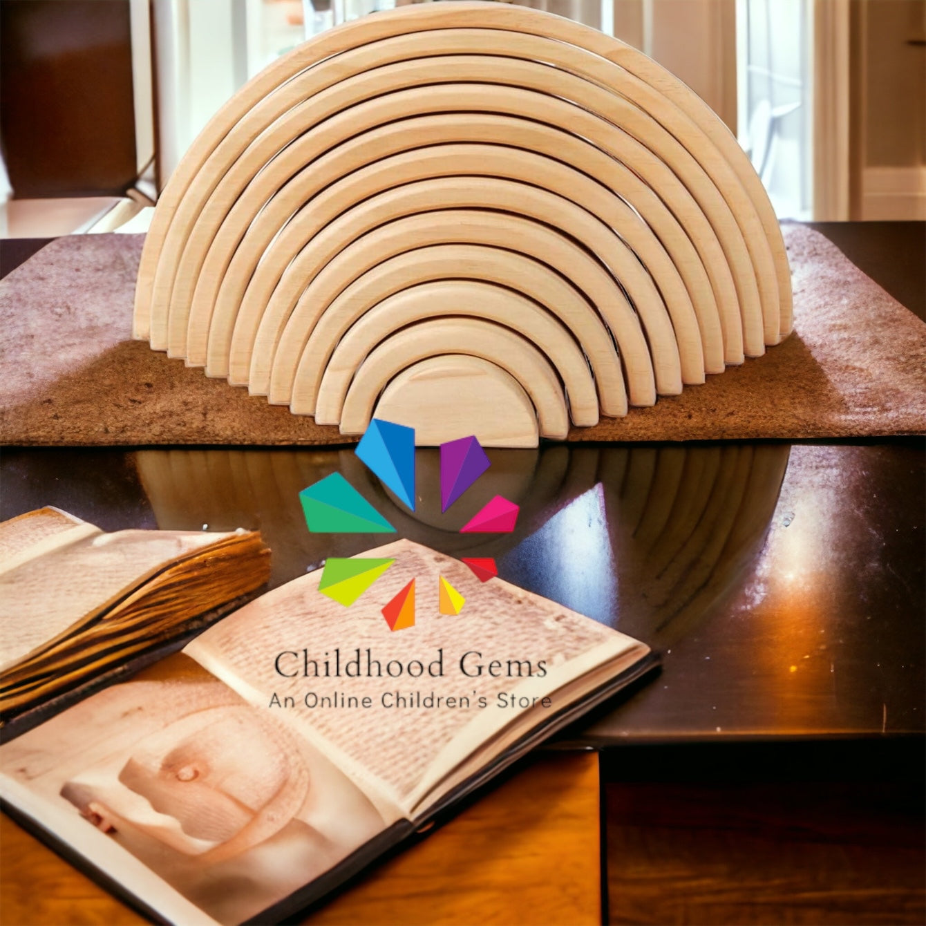 Large Natural Colour Wooden Stacker