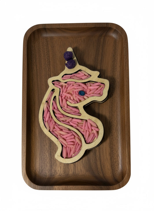 Unicorn Theme Wooden Mini Sensory Bin Fillers