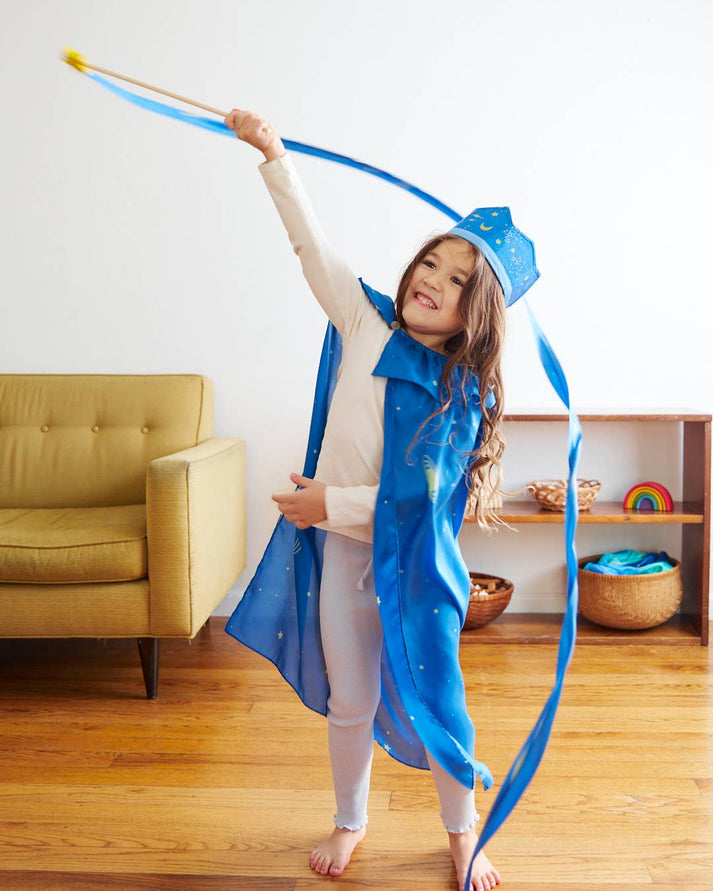 Silk & Wood Streamer -Wand For Pretend Play