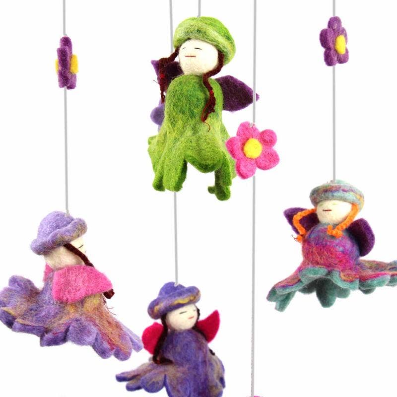 Flower Fairy Baby Nursery Felt Mobile