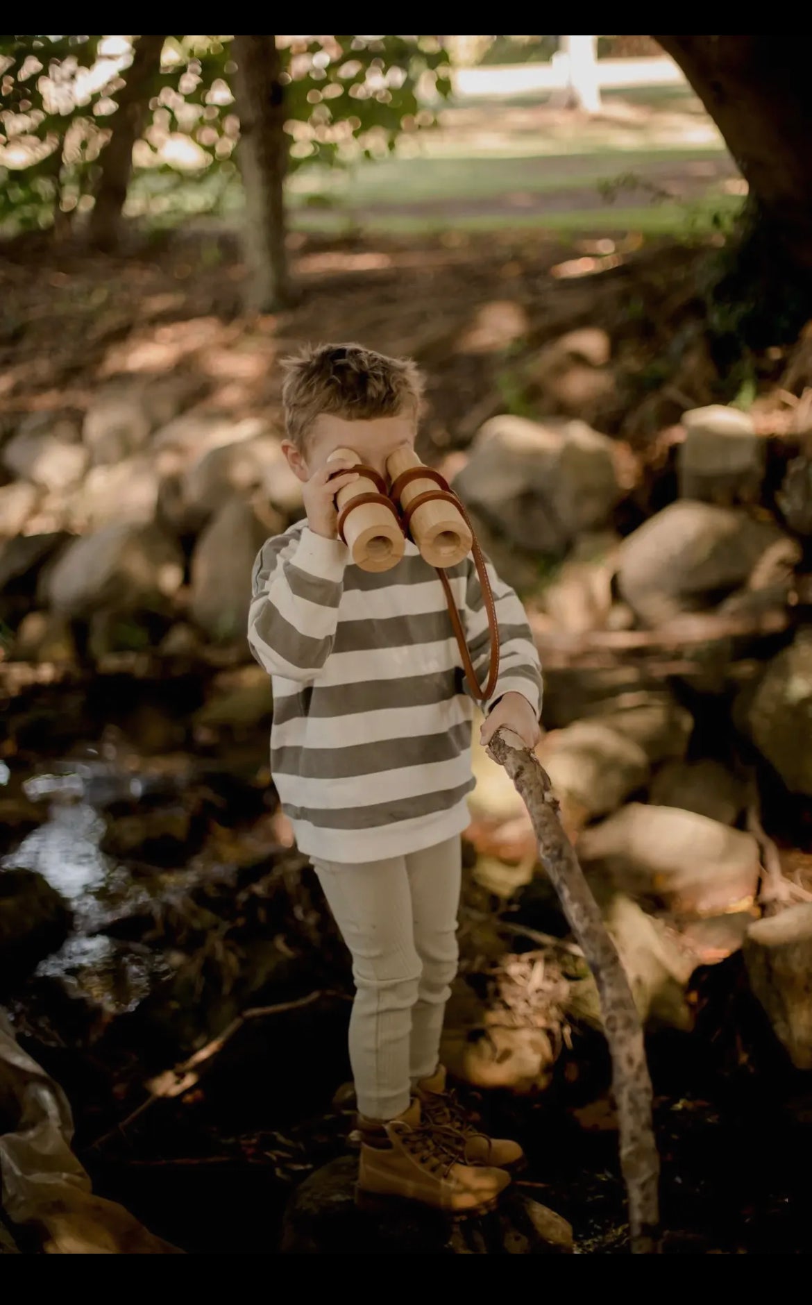 Explore & Play: Eco-Friendly Wooden Binoculars for Kids for Pretend Play