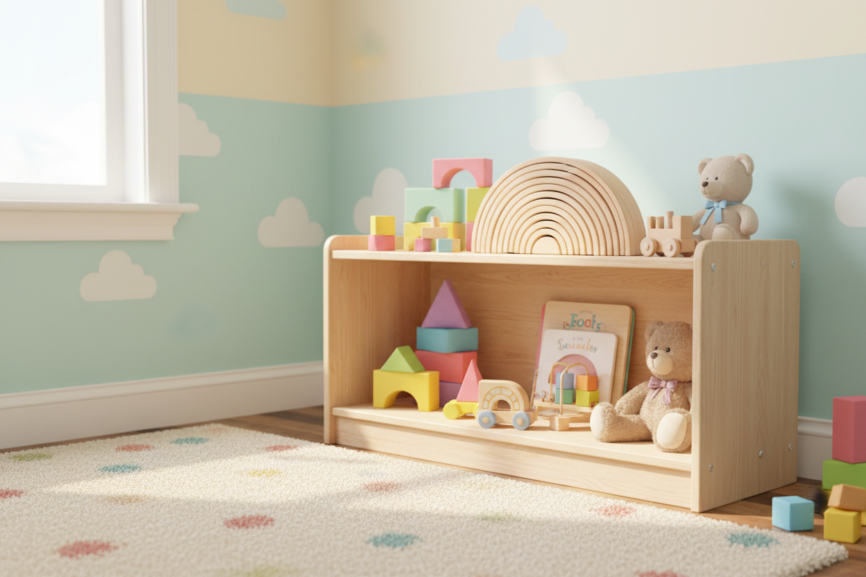 Large Natural Colour Wooden Stacker