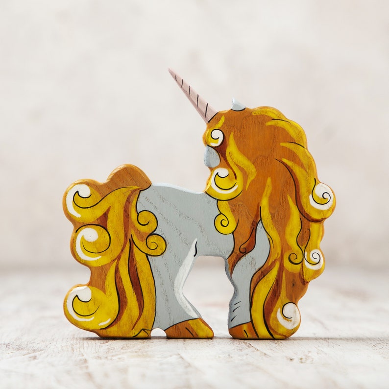 Wooden Unicorn Figurine Legendary Creature Unicorn Toy