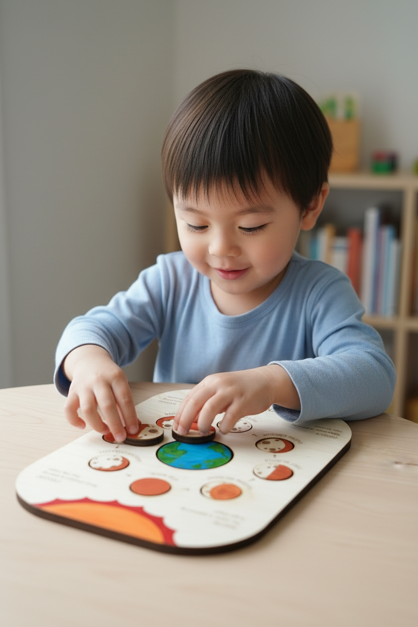 Moon Phases Wooden Puzzle | Hand Painted