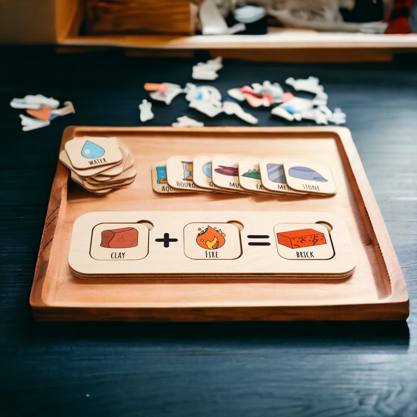 Mineral Elements Educational Wooden Puzzle For Toddlers / Kids