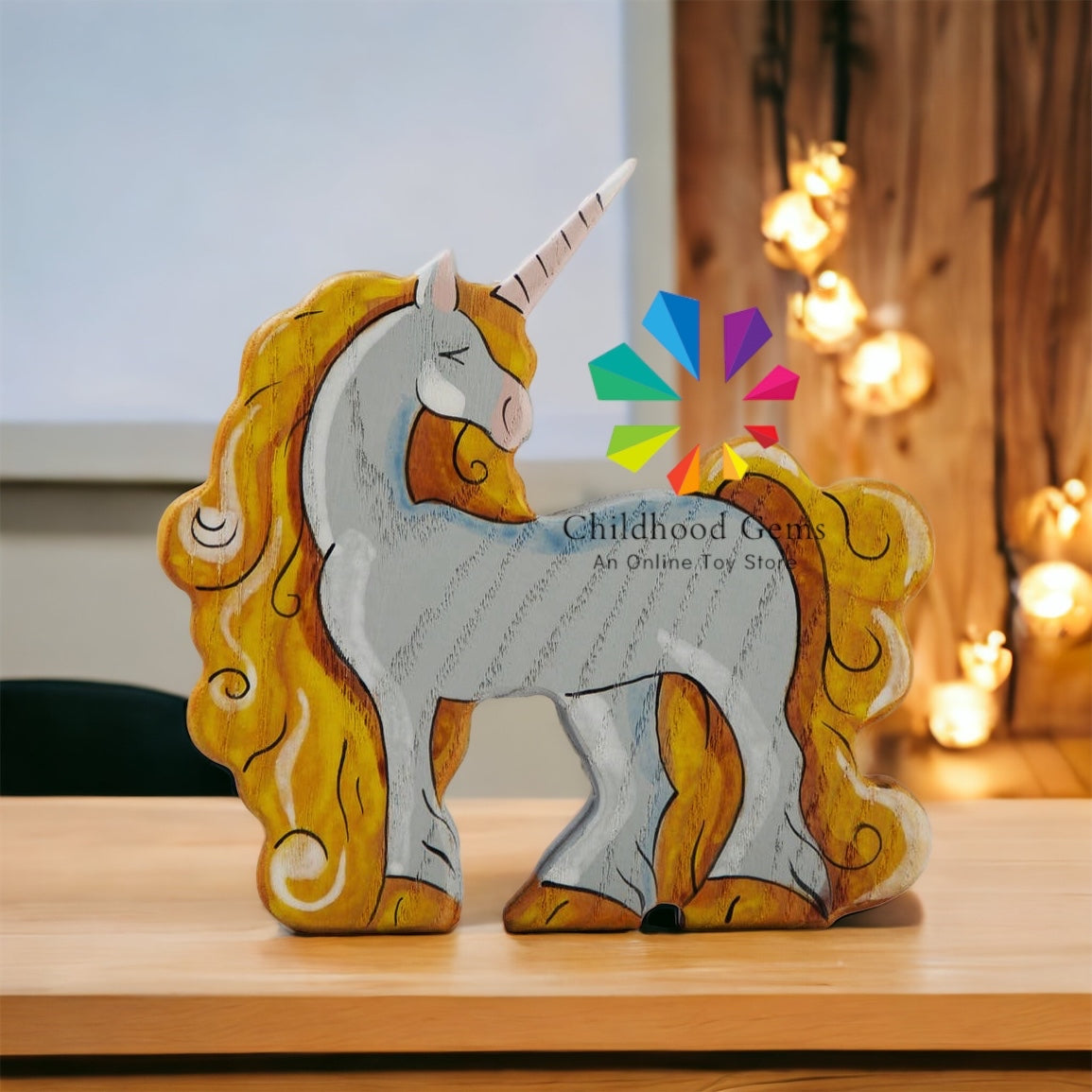 Wooden Unicorn Figurine Legendary Creature Unicorn Toy