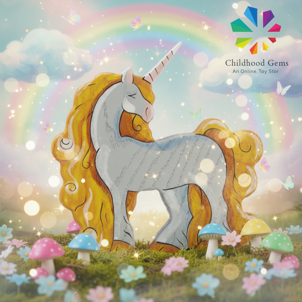 Wooden Unicorn Figurine Legendary Creature Unicorn Toy