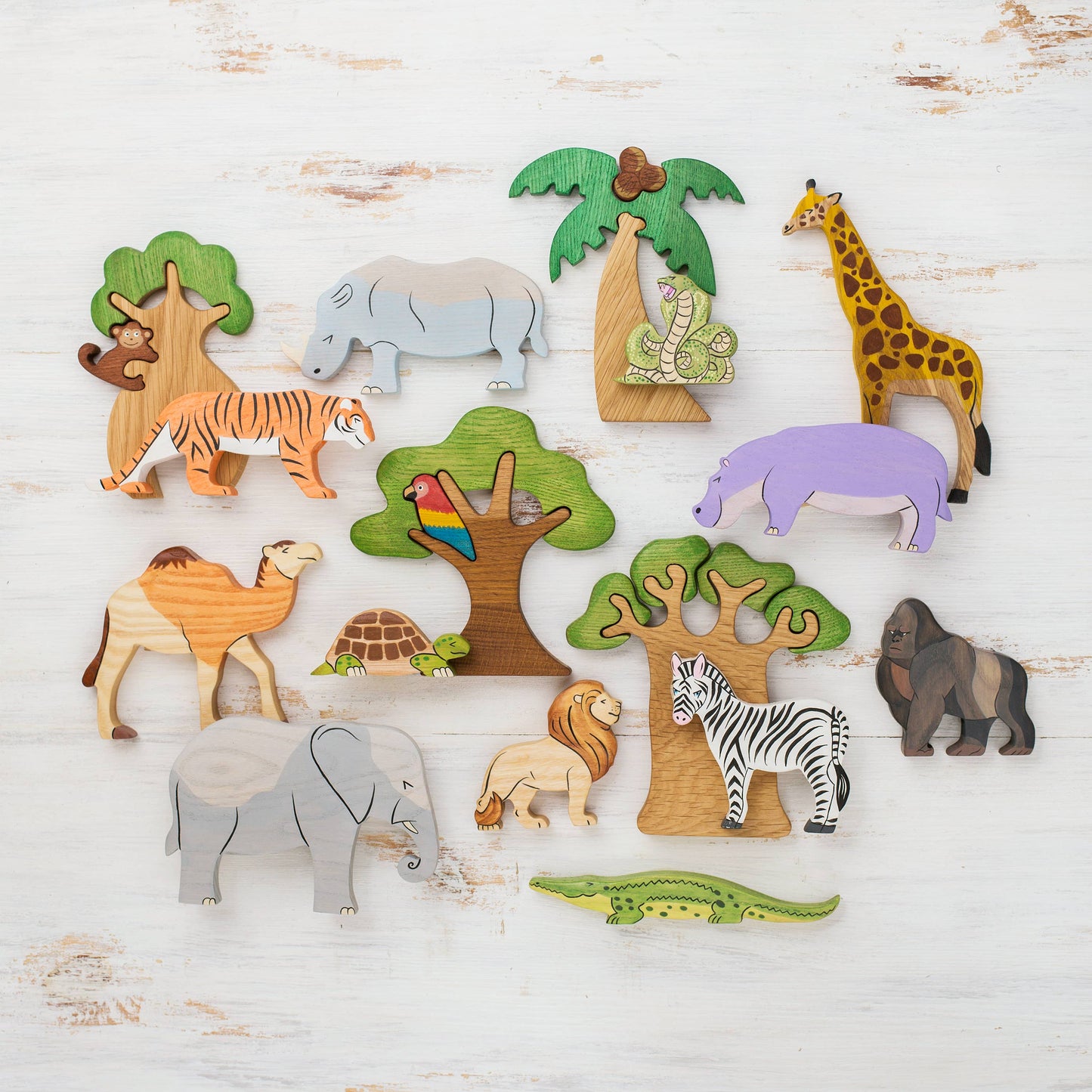 Wooden toy Giraffe figurine Safari animal toy African animal