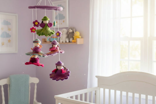 Flower Fairy Baby Nursery Felt Mobile