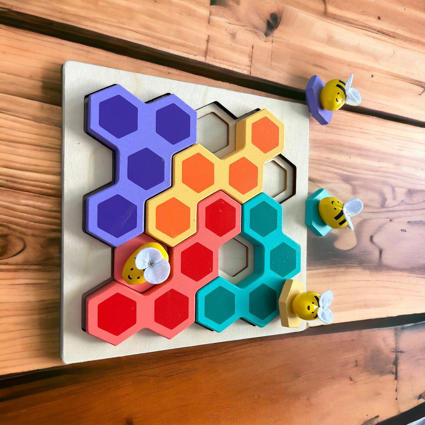Wooden Beehive Building Block & Puzzle, Problem Solving |Two in One Game.