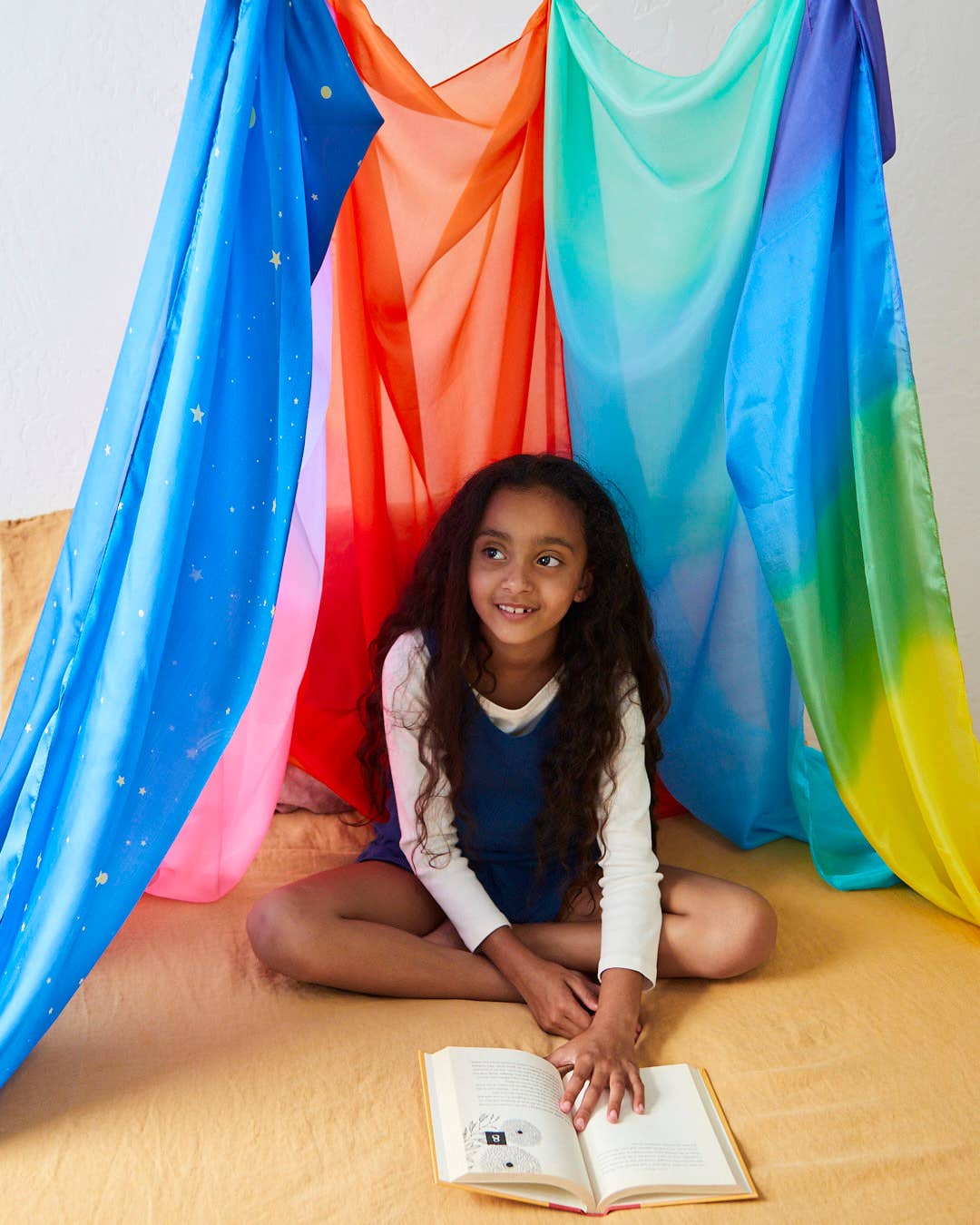 Giant Ocean Playsilk for Fort Building (70" x 35") - by Sarah's Silk