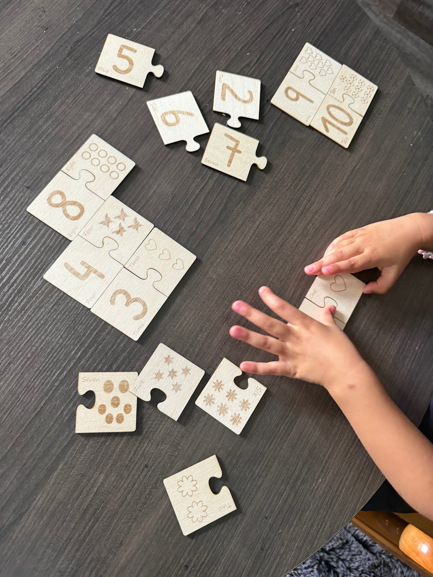 Montessori Wooden Number Matching Puzzle Game | Free Shipping