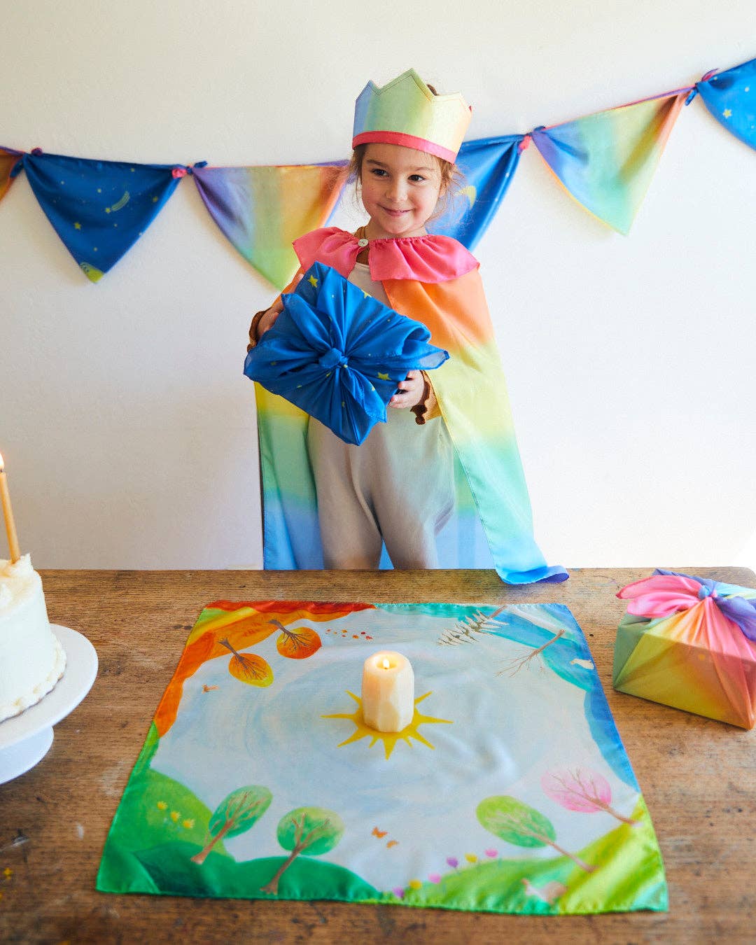 Around the Year Playsilk | Circle of the Sun - Montessori Birthday Toy (21” X 21”)