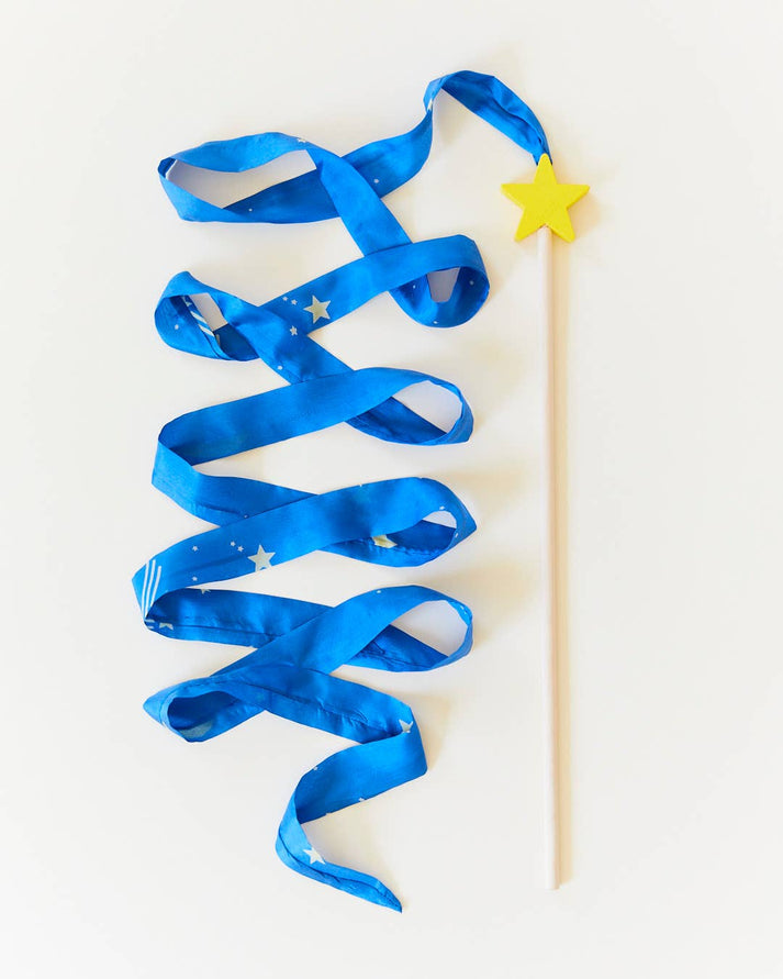 Silk & Wood Streamer -Wand For Pretend Play