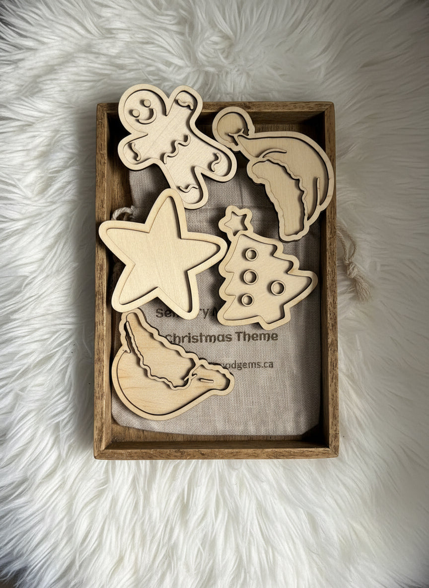 Christmas Theme Mini Sensory Bin Filler Tray - Crafted in Canada