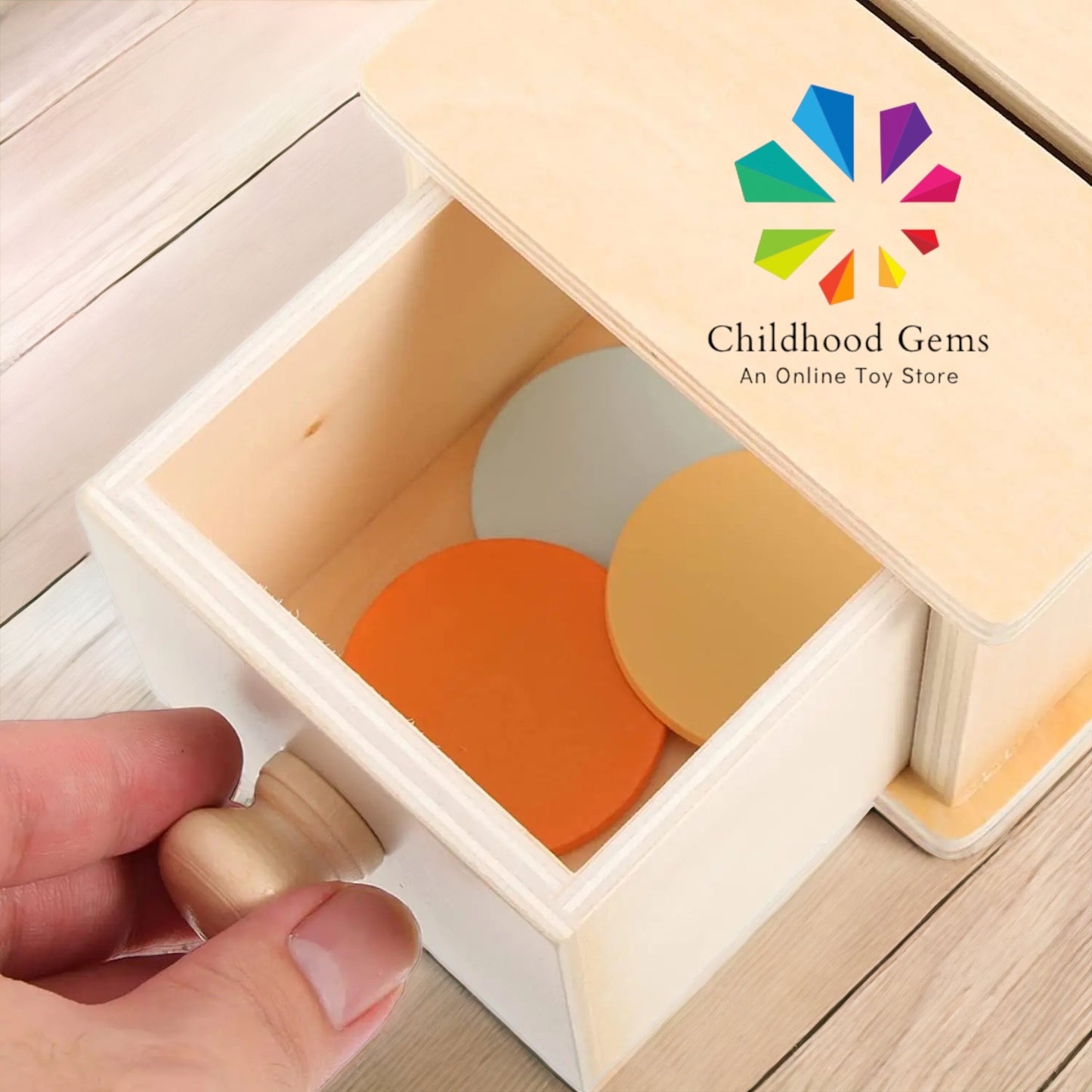 Montessori Wooden Coin Box Drawer for 8 to 24 months baby