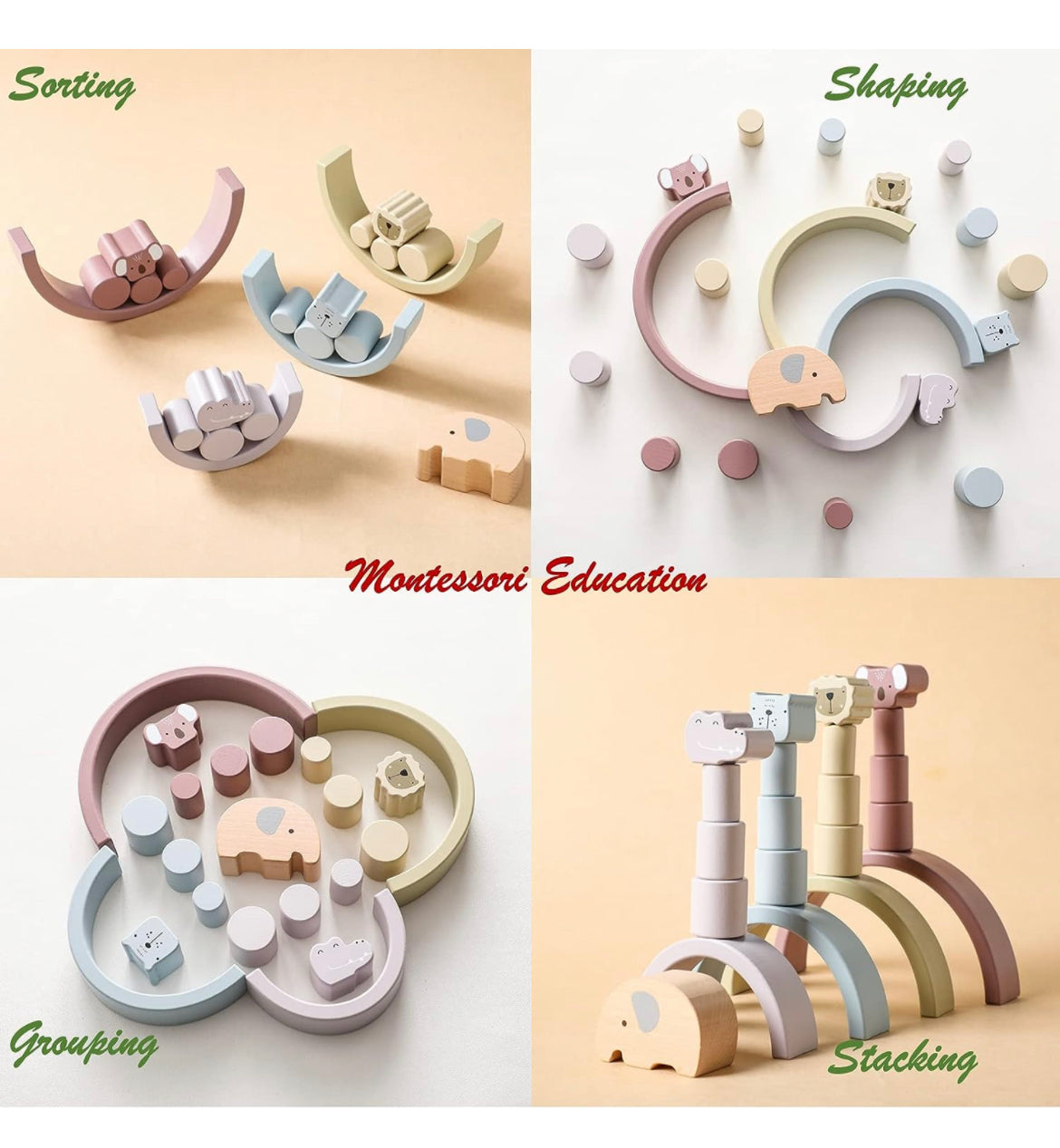 Wooden Stacking Block Toy of Balance Game for Children