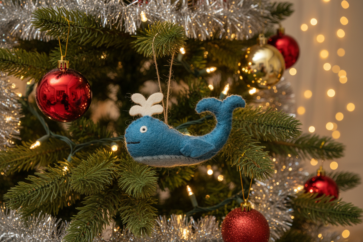 Felt Ornament Whale Cutie