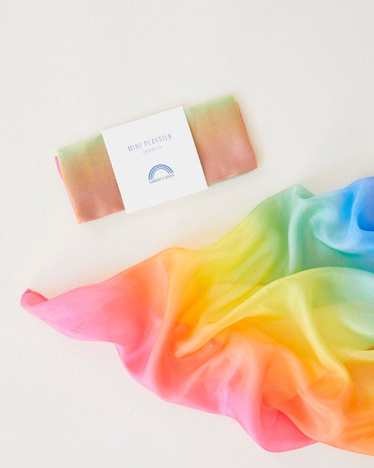 Mini Enchanted RAINBOW Playsilks  (21" x 21") by Sarah's Silk