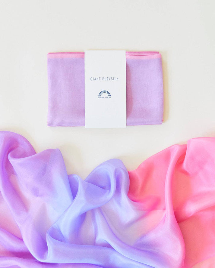Giant RAINBOW Playsilk for Fort Building (70" x 35") - by Sarah's Silk