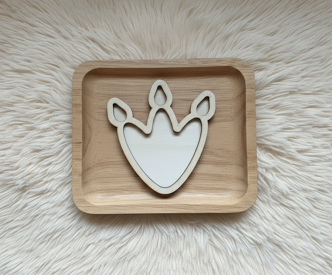 Dino Theme Wooden Mini Sensory Bin Filler Tray - Crafted in Canada
