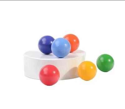 Brand New 6 Pcs Wooden Balls in Rainbow Colors Diameter 1.8”