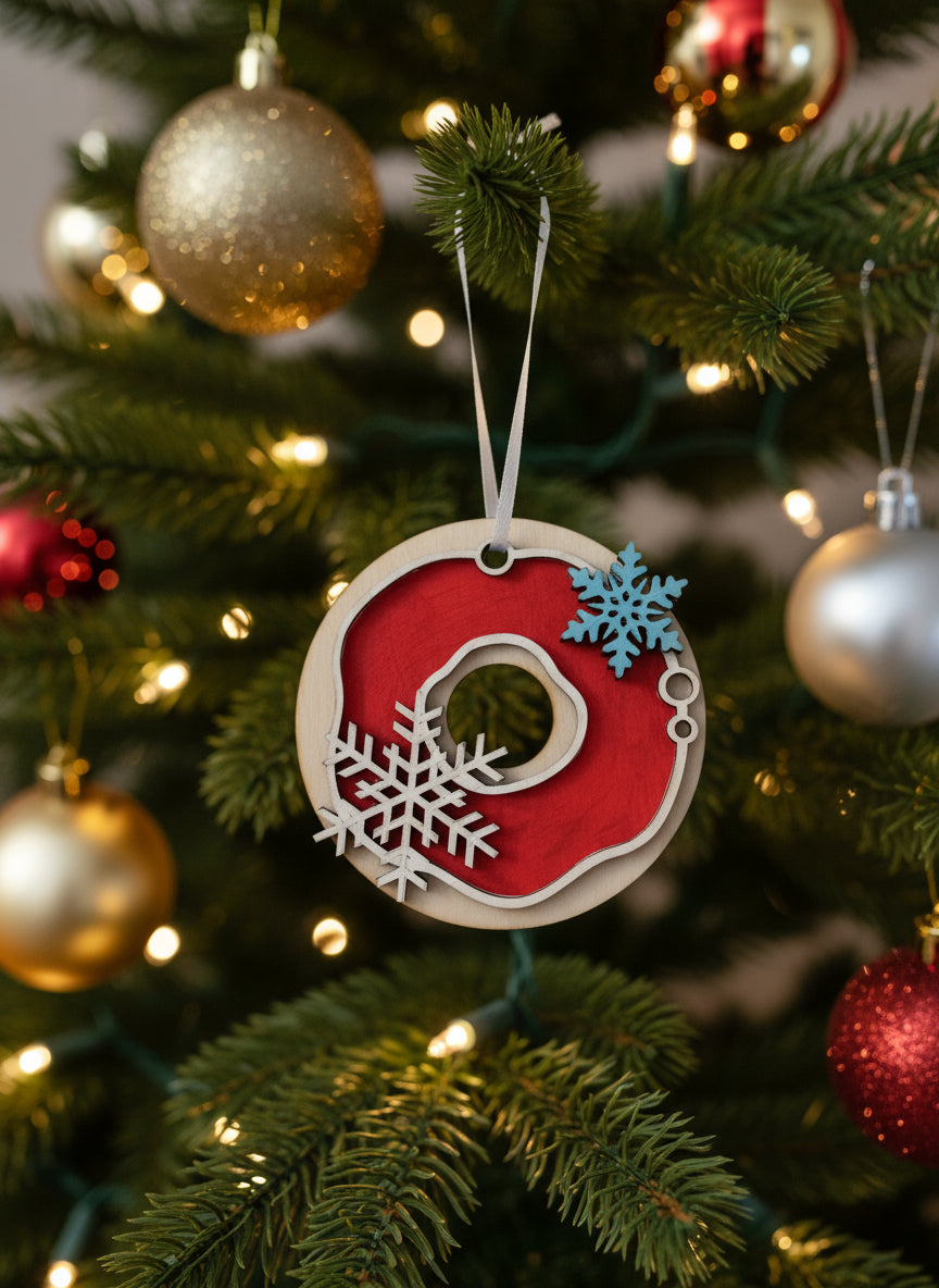 Wooden Christmas Ornament - Handcrafted & Hand Painted in Canada