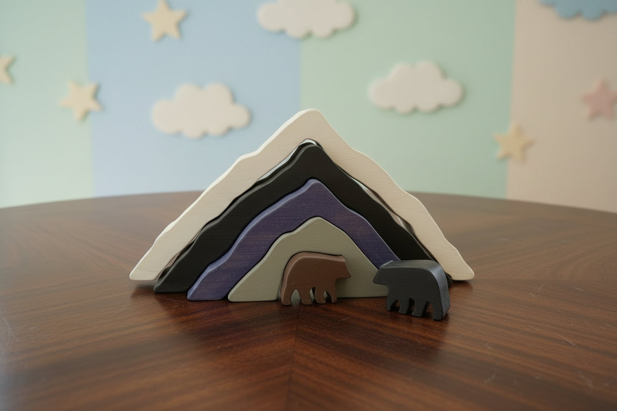 Wooden Nesting Stacker - Bear (Open-ended / Waldorf Play)