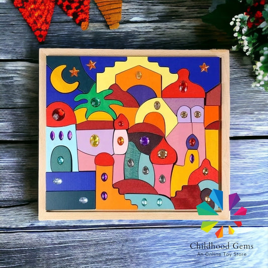 Sparkling Mandala Orient Wooden Blocks