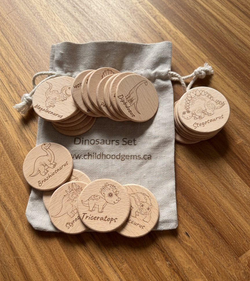 Wooden Dinosaur Memory Game – 24-Pcs Matching Set