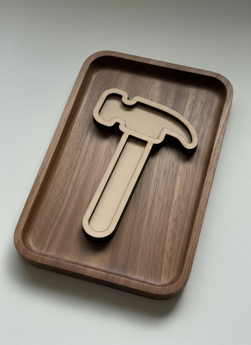 Handy Man (Carpenter) Theme Wooden Mini Sensory Bin Filler Tray - Crafted in Canada