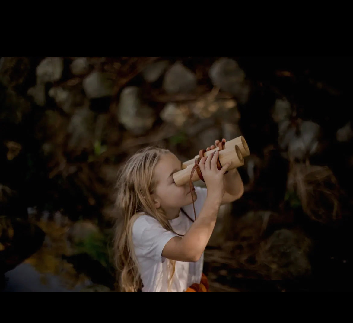 Explore & Play: Eco-Friendly Wooden Binoculars for Kids for Pretend Play