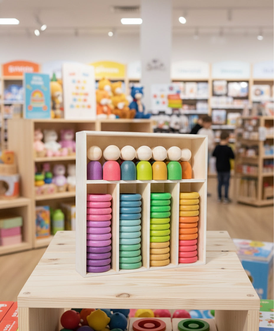 Waldorf Toys - Wooden Nins | Pegs, Rings and Coins
