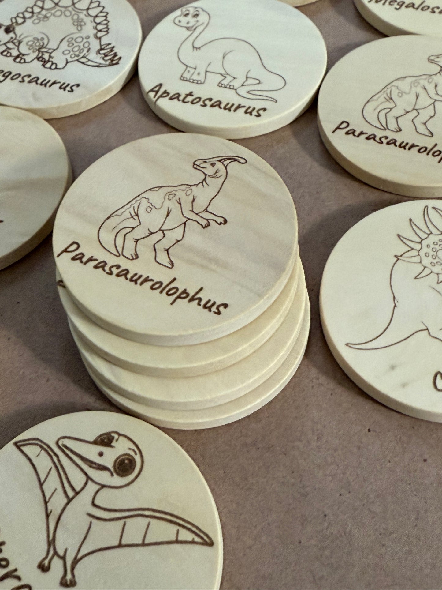 Wooden Dinosaur Memory Game – 24-Piece Matching Set