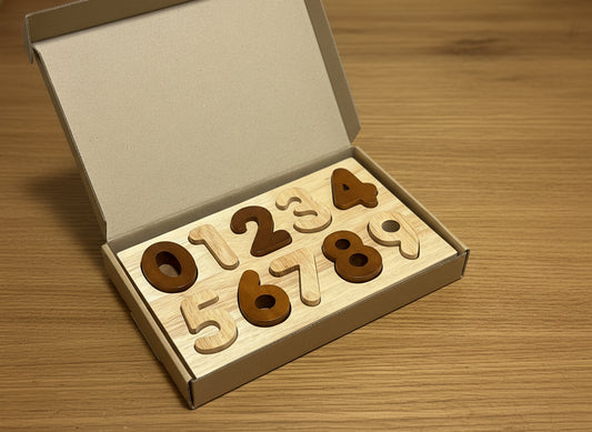 Interactive Wooden Number Puzzle Set for Toddler