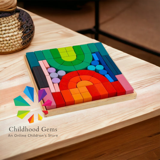 Romanesque | Arch Wooden Block Set with Tray (Open-ended/Waldorf Play)