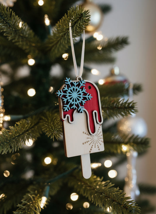 Wooden Christmas Ornament - Handcrafted & Hand Painted in Canada