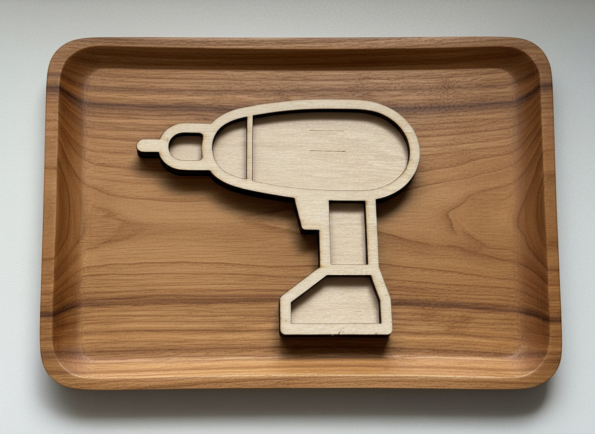 Handy Man (Carpenter) Theme Wooden Mini Sensory Bin Filler Tray - Crafted in Canada