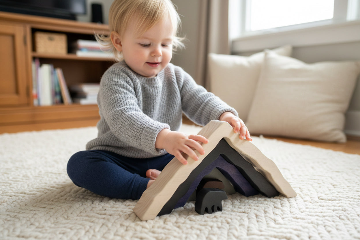 Wooden Nesting Stacker - Bear (Open-ended / Waldorf Play)