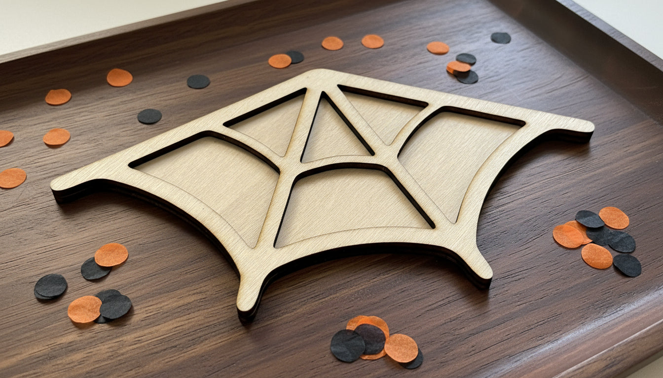 Halloween Theme Wooden Mini Sensory Bin Filler Tray - Crafted in Canada