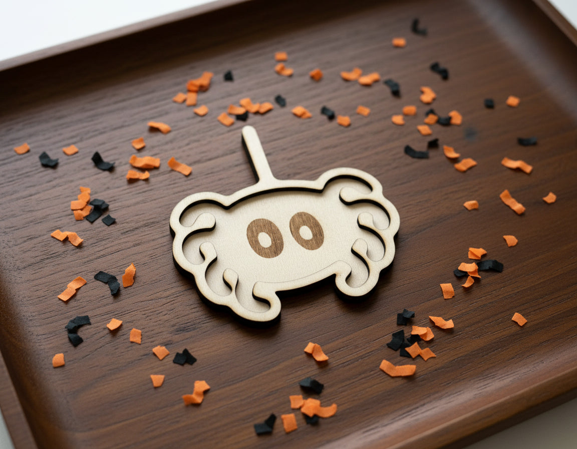 Halloween Theme Wooden Mini Sensory Bin Filler Tray - Crafted in Canada