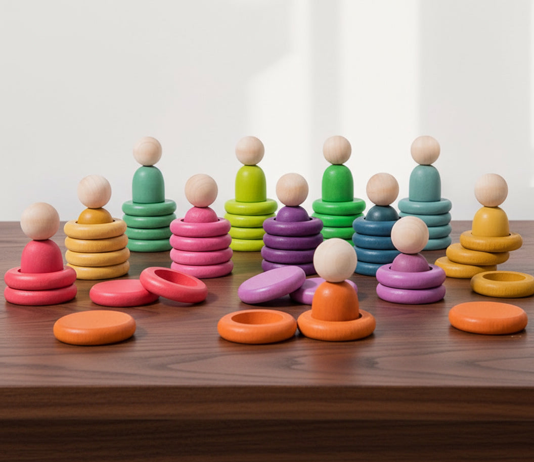 Waldorf Toys - Wooden Nins | Pegs, Rings and Coins