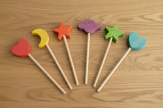Set of 6 Wooden Magic Wand