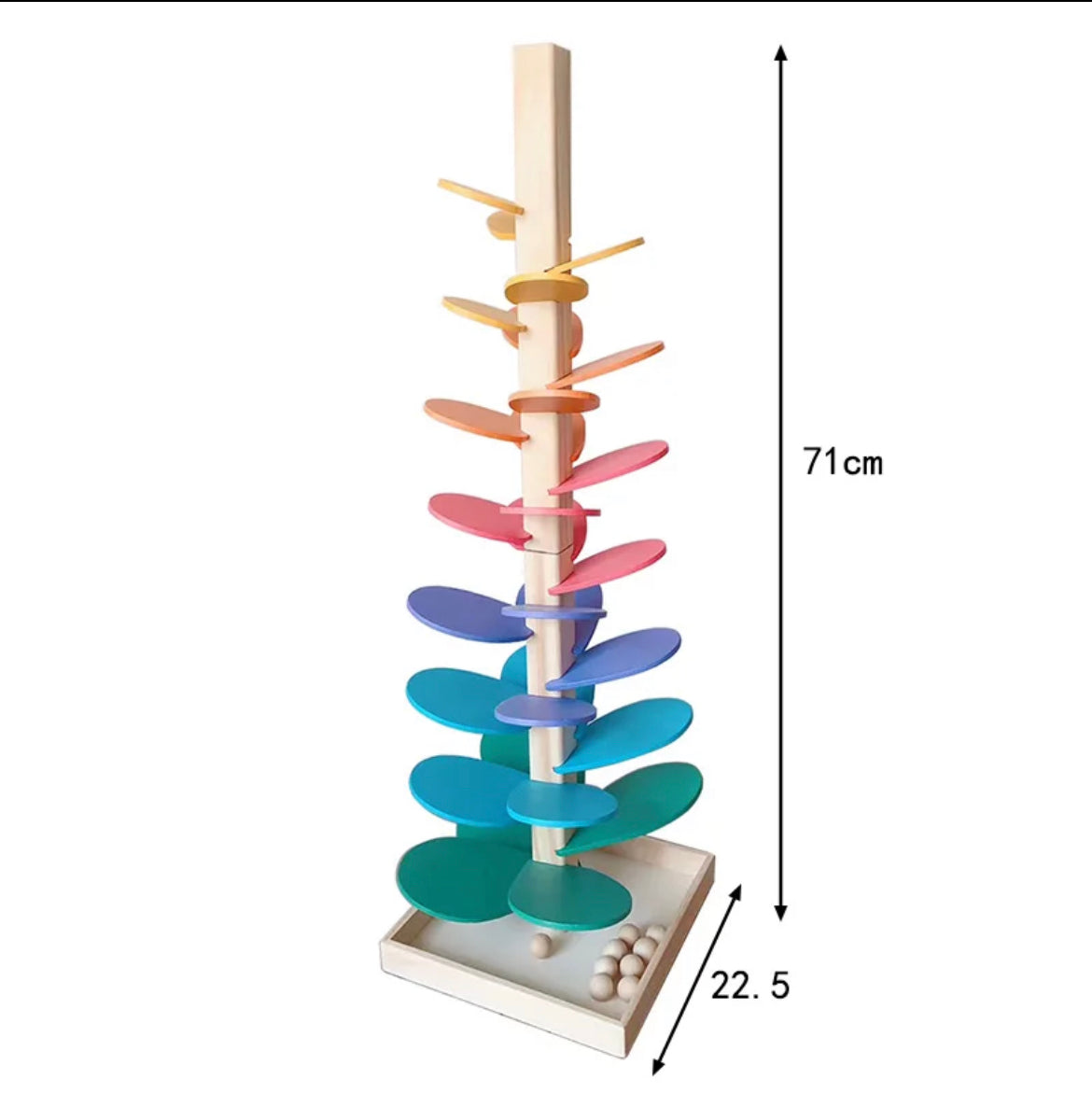 Large Wooden Marble Run Tree in Macaron Colours