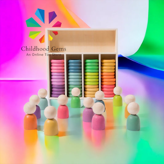 Waldorf Toys - Wooden Nins | Pegs, Rings and Coins