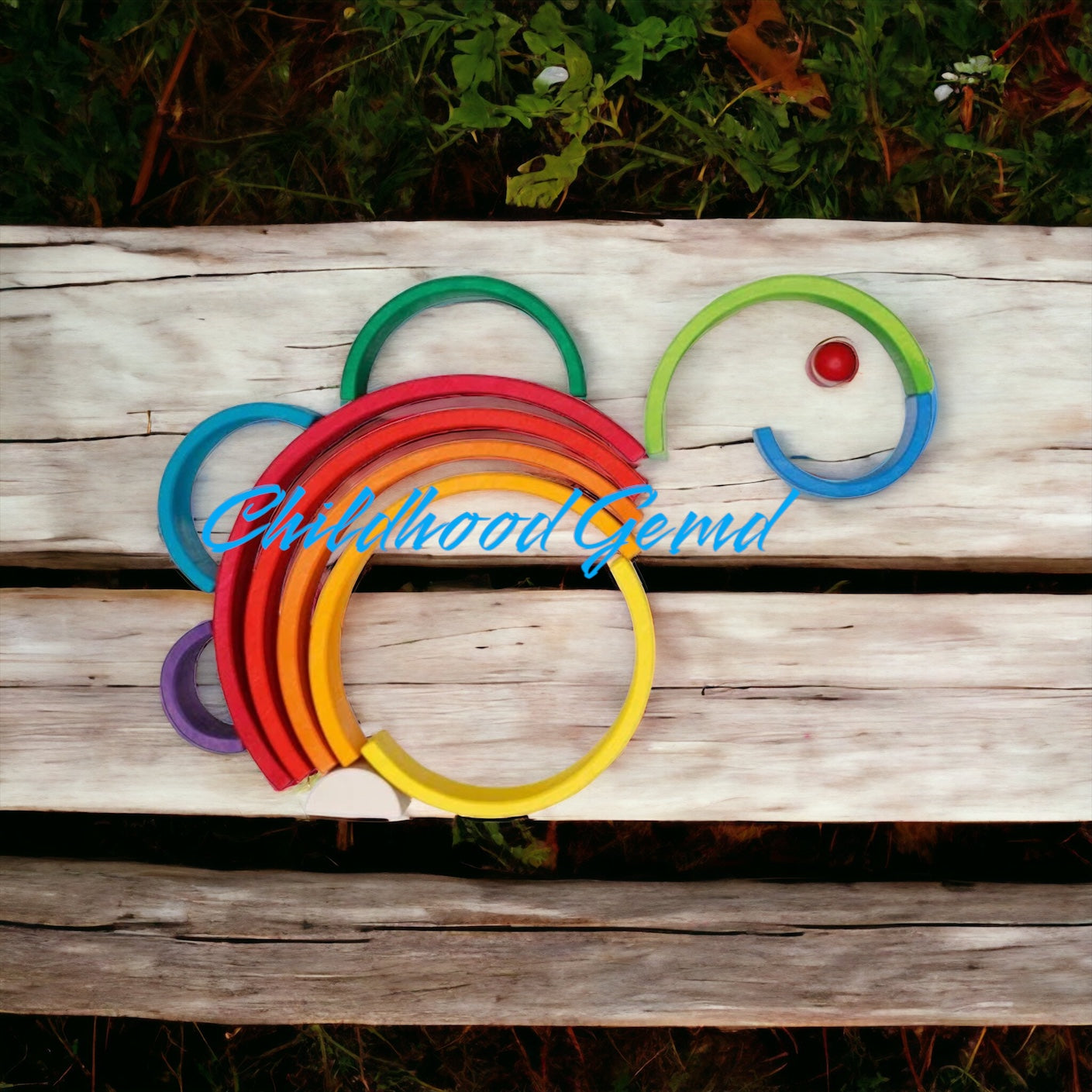 Large Rainbow Wooden Stacker