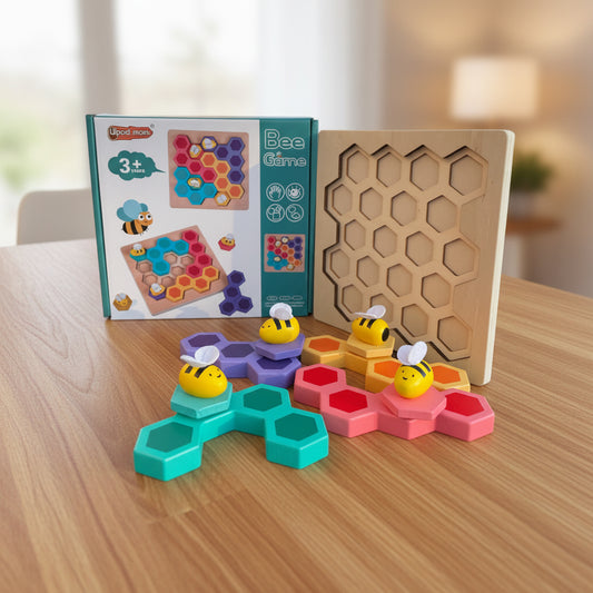 Wooden Beehive Building Block & Puzzle, Problem Solving |Two in One Game.